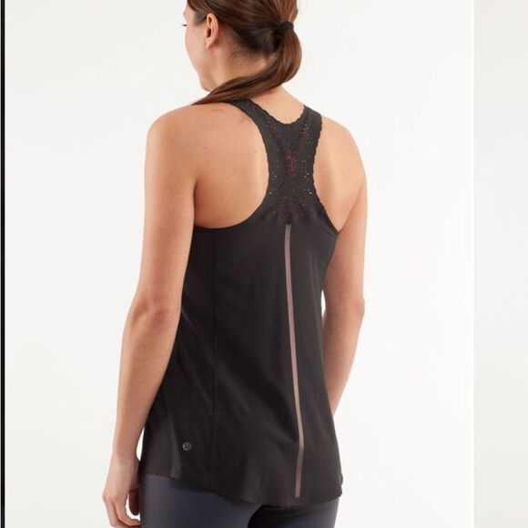 Lululemon Athletica Black Tank Top Wide Straps - Picture 2 of 12
